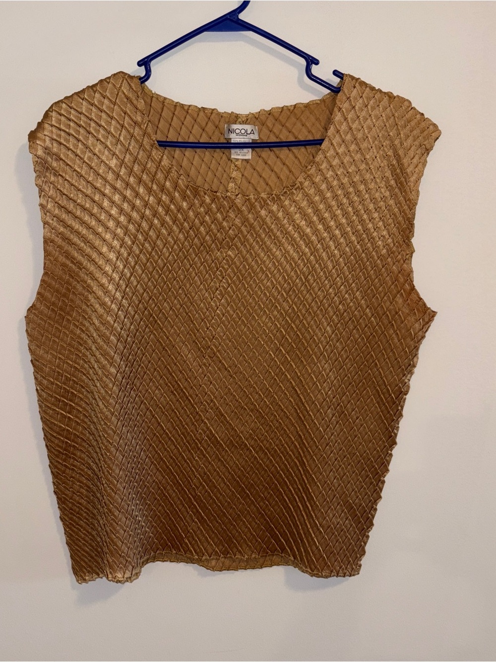 NICOLA Quilted Sleeveless Tank in Bronze-Gold